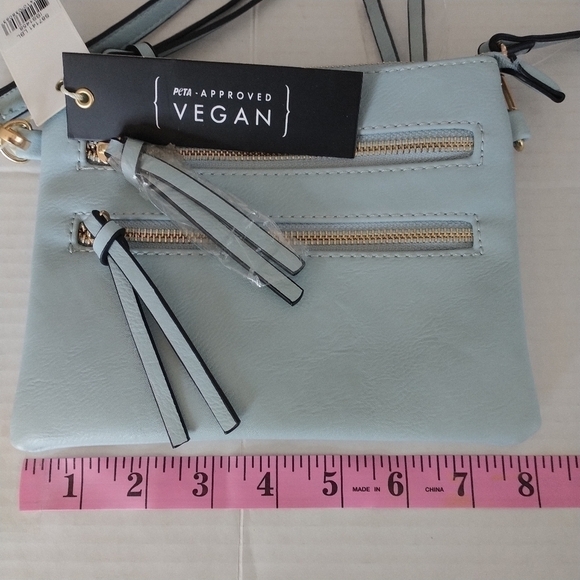 Isabelle Vegan Light Blue Crossbody Bag - Picture 8 of 9
